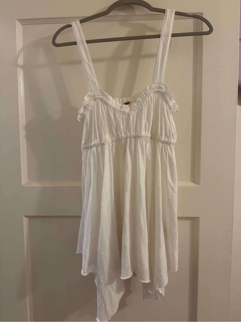 Free People White Flowy Tank